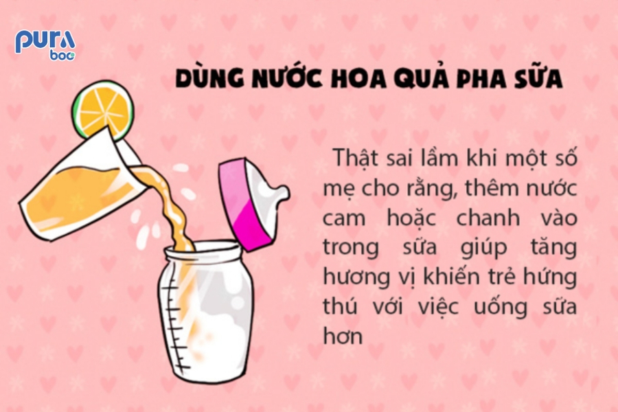 Các loại nước không nên dùng pha sữa cho bé