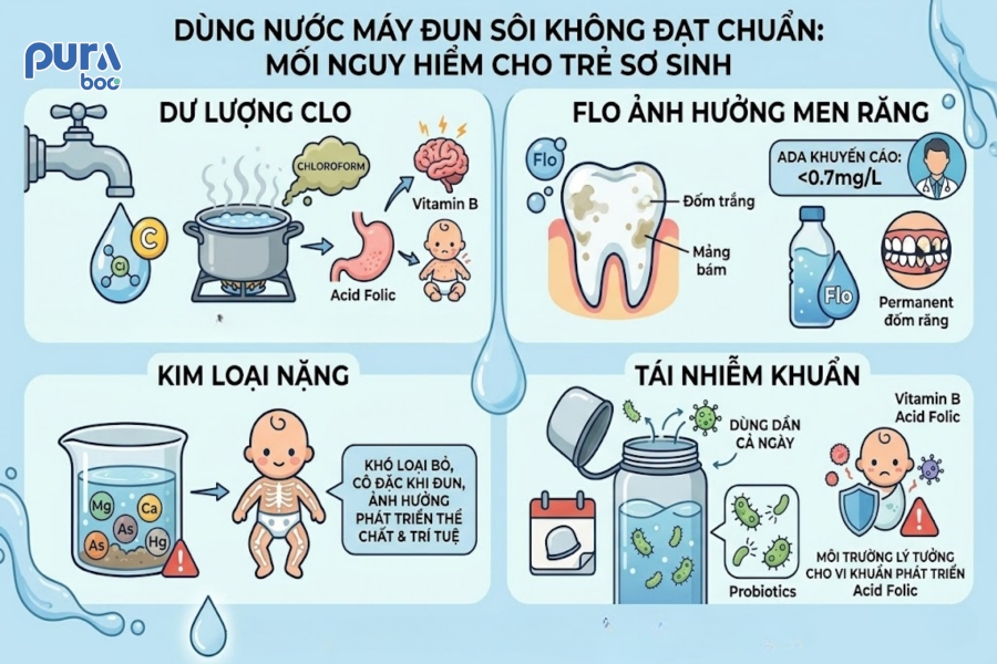 Mối lo ngại khi dùng nước máy đun sôi không đạt chuẩn