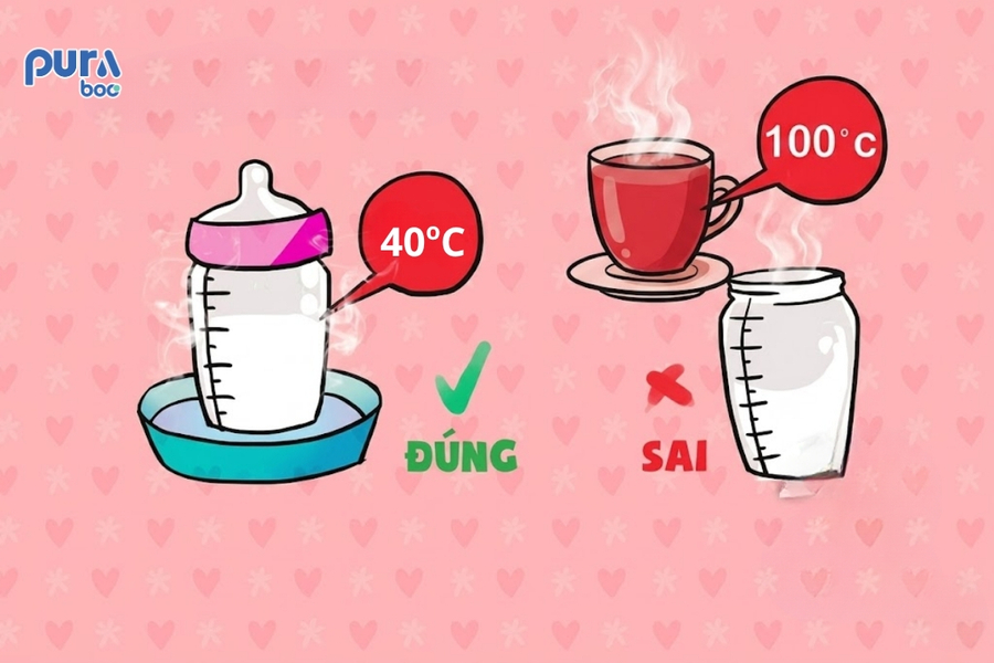 pha sữa không đúng nhiệt độ có sao không
