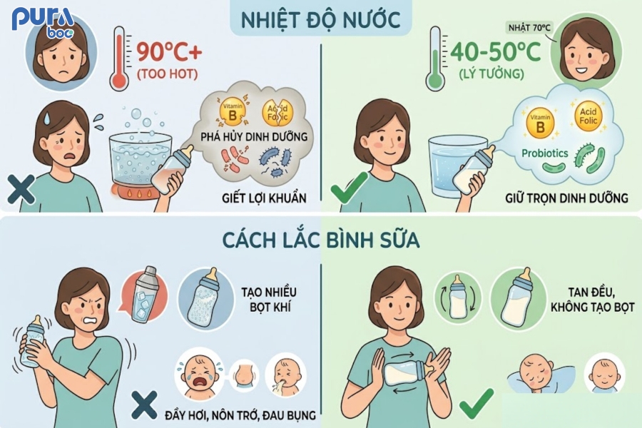 Sai lầm khi pha sữa công thức
