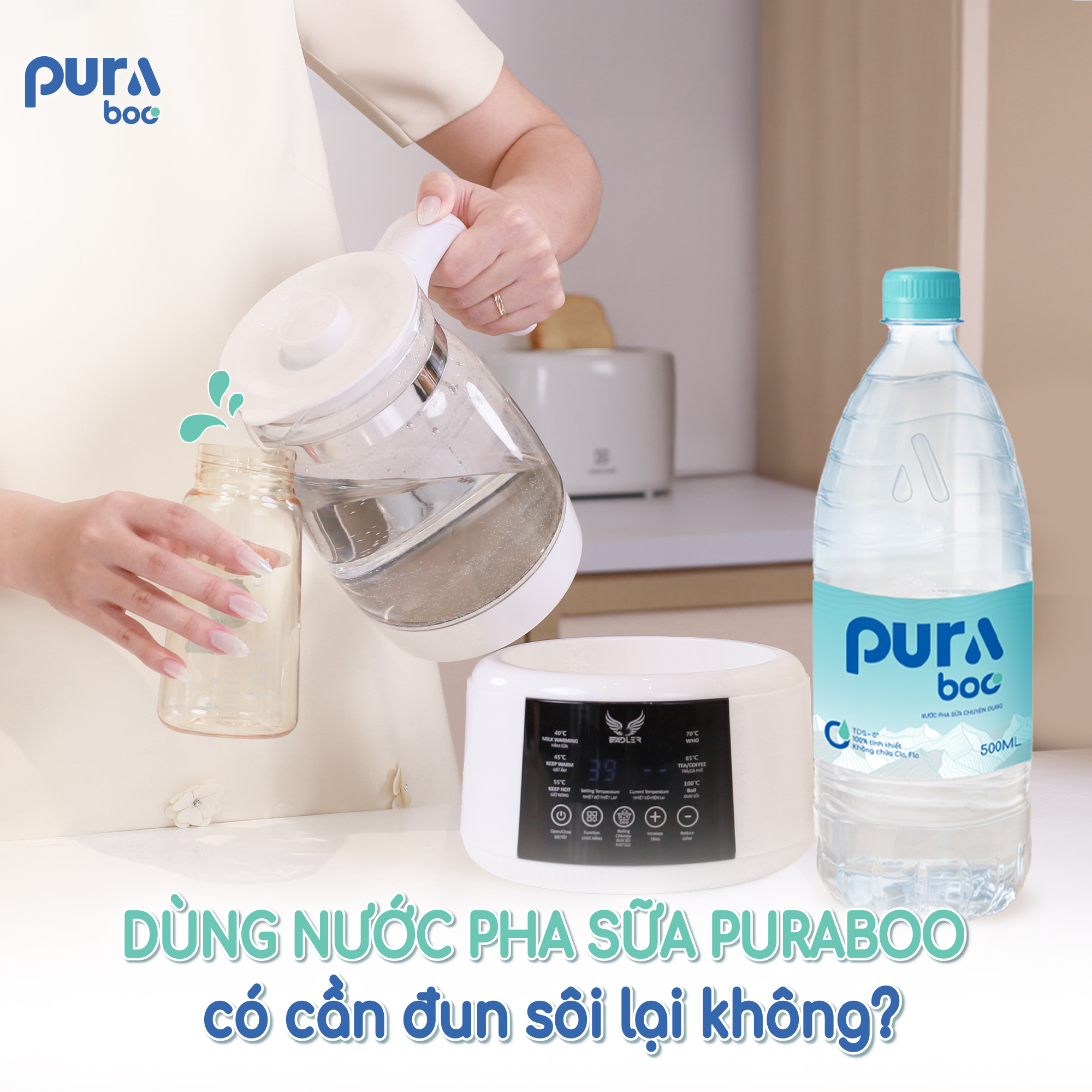 Nước pha sữa Puraboo có cần đun sôi không?